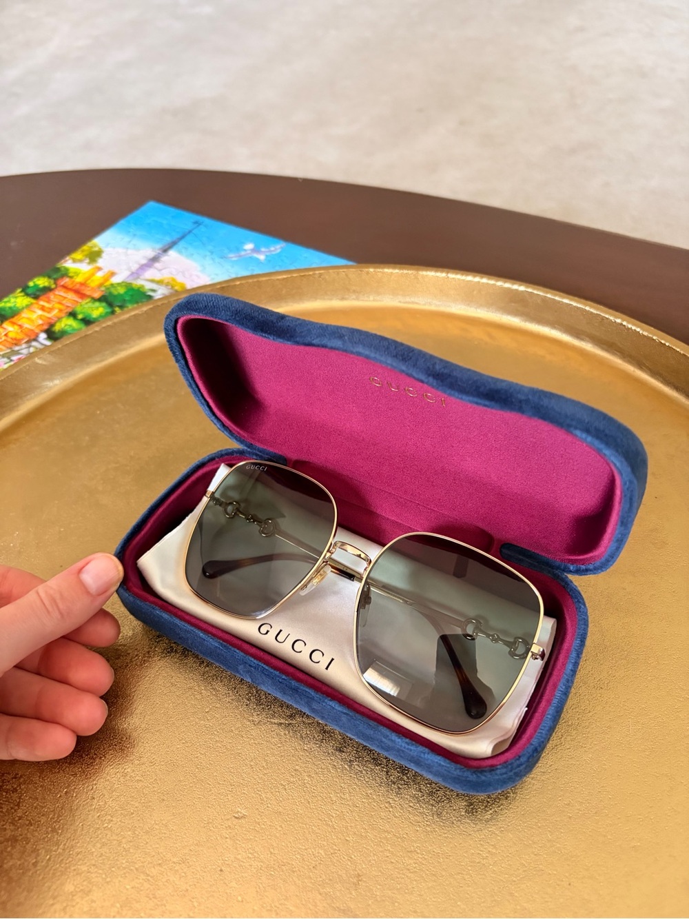 Gucci Large Metal Frame Sunglasses